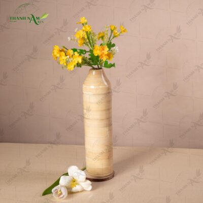 Every modern bamboo decor vase is carefully shaped by artisans to highlight the organic texture and beauty of natural bamboo. Its slim silhouette complements Japandi and modern interiors effortlessly.