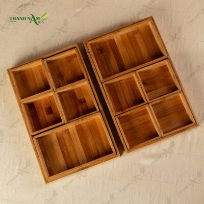 Sustainable bamboo storage and organization products