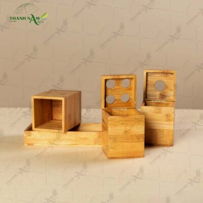 Every Modular Bamboo Desk Organizer showcases smooth bamboo textures and minimalist architectural beauty.
