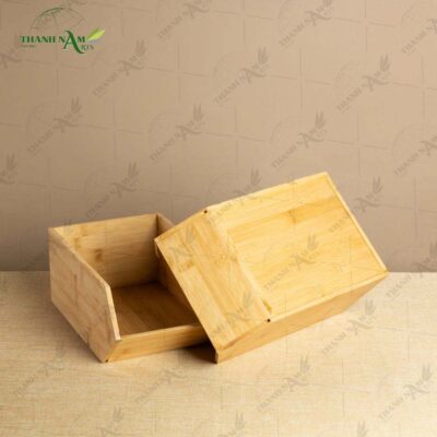 Crafted from premium bamboo, the Bamboo Open Front Storage Bin combines spacious storage with minimalist elegance.