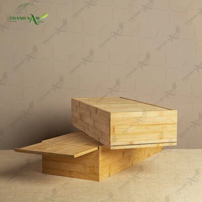Pressed Bamboo Box with Lid enhances eco-friendly branding with premium natural aesthetics.
