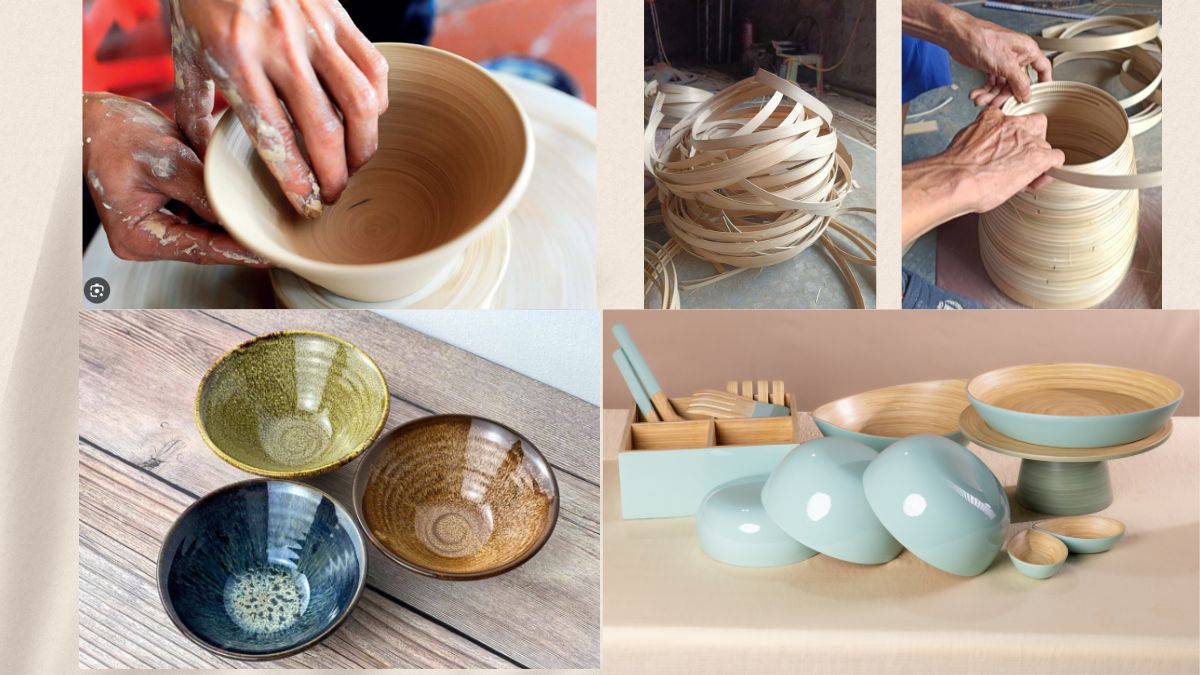 spun bamboo tableware